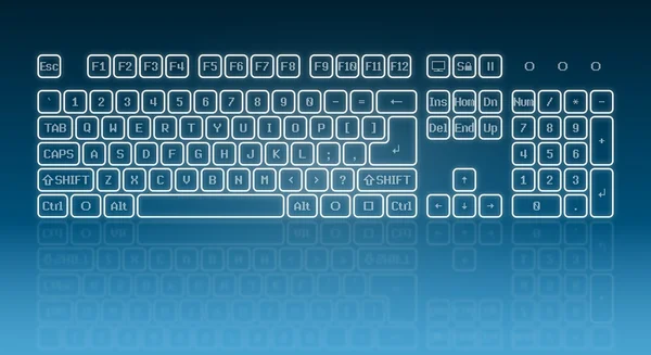 Glühende Touchscreen-Tastatur — Stockvektor