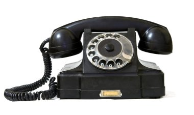 siyah retro telefon