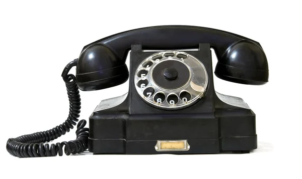 stock image Black retro phone