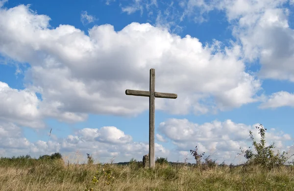 Cross Silhouette against dramatic sky — Stock Photo, Image