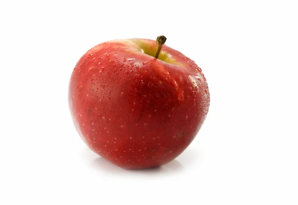 Czerwone jabłko jest na białym tle — Zdjęcie stockowe