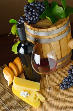 Wine and cheese clipart