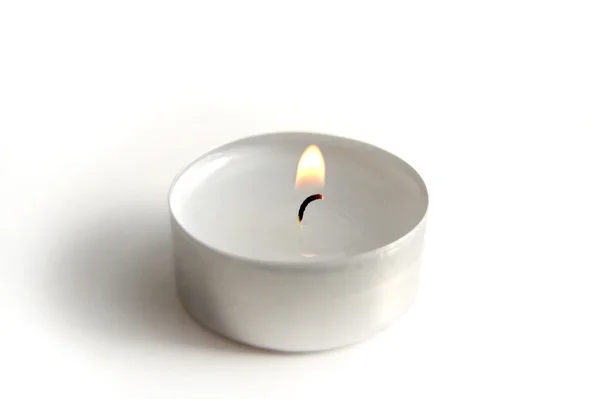 Kerze isoliert auf weiß mit Schneideweg — Stockfoto