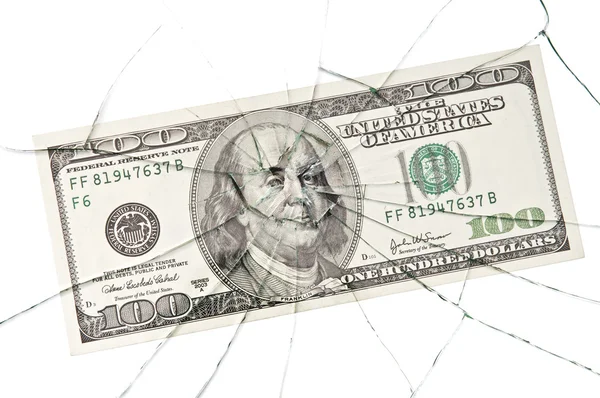 Сломанный доллар — стоковое фото