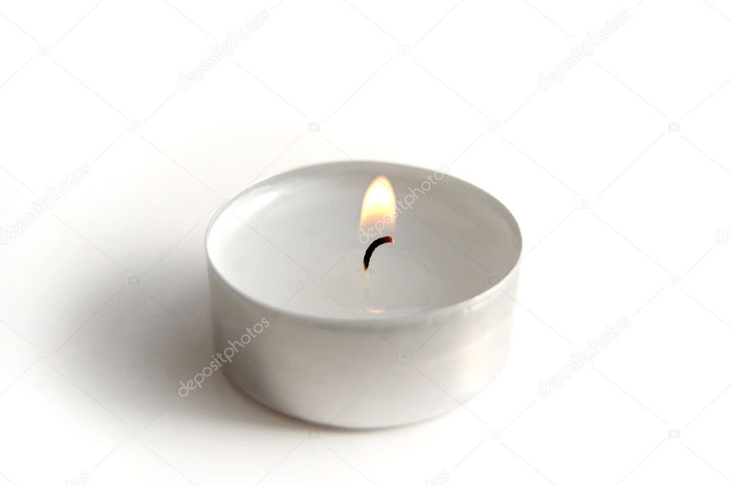 Candle isolated on white with clipping path