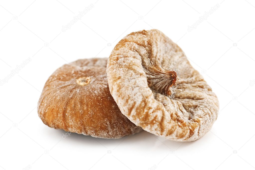 Dried fig isolated on white
