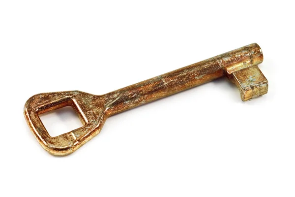Rezavý klíč izolovaných na bílém — Stock fotografie