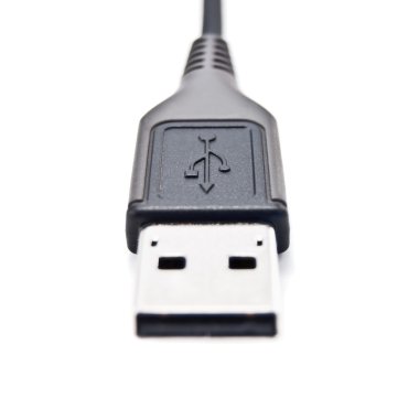 USB cable on white background clipart