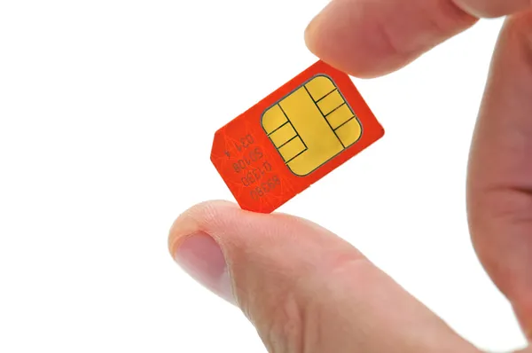 Κόκκινο sim κάρτα — Φωτογραφία Αρχείου