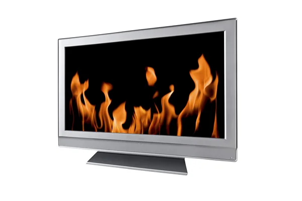 Large modern tv isolated on white — Stock Photo, Image