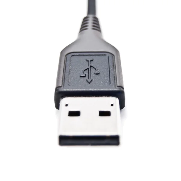 Câble USB sur fond blanc — Photo