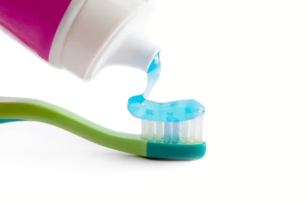 Escova de dentes isolada em branco — Fotografia de Stock