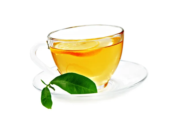 Tè al limone isolato su bianco — Foto Stock