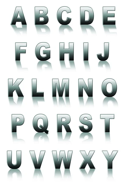 Metalen lettertype geïsoleerd op wit — Stockfoto