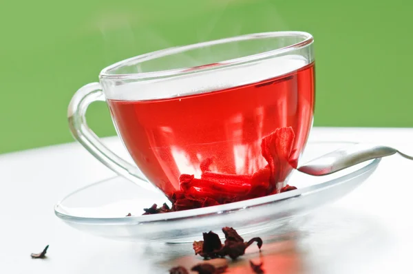 赤いバラ茶 — ストック写真