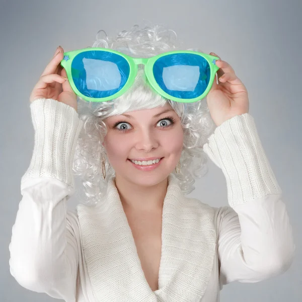 Girl with big glasses — Stock Photo, Image