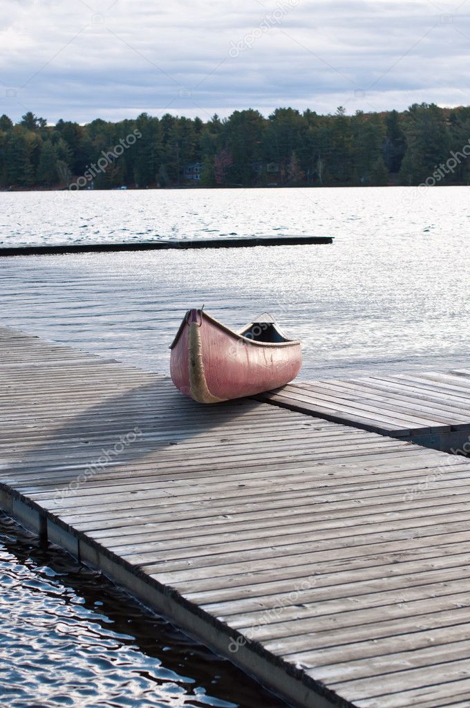 Canoe on Dock - Muskoka, Ontario, Canada