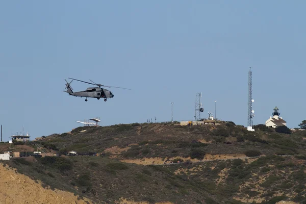 stock image Point Loma With Helicopter