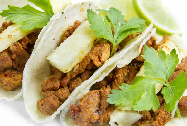 Mexican Tacos Al Pastor Style — Stock Photo, Image