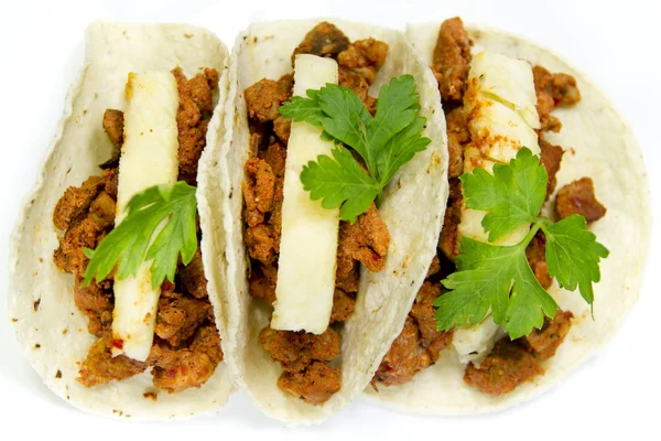 Tacos al pastor tradycyjne danie meksykańskie — Zdjęcie stockowe