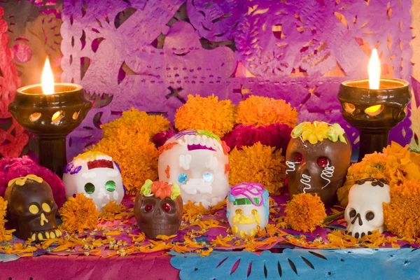 Mexican Day Of The Dead Altar Front View — Stock Photo, Image