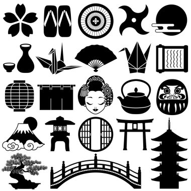 Japanese icons clipart