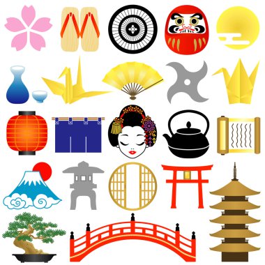 Japanese icons clipart