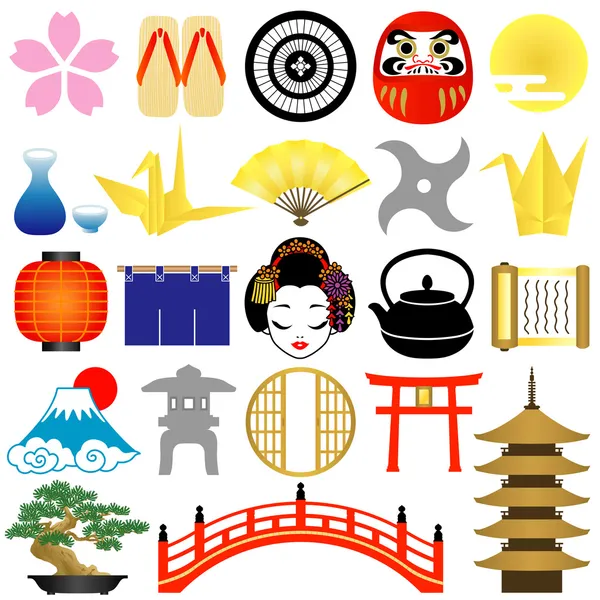 Ícones japoneses — Fotografia de Stock