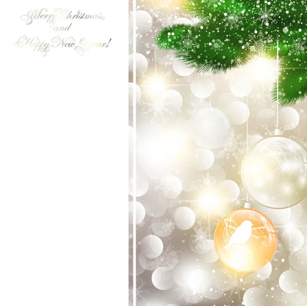 New Year and Christmas Greeting card — Stock Vector
