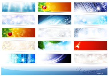 Christmas and New Year banner set clipart