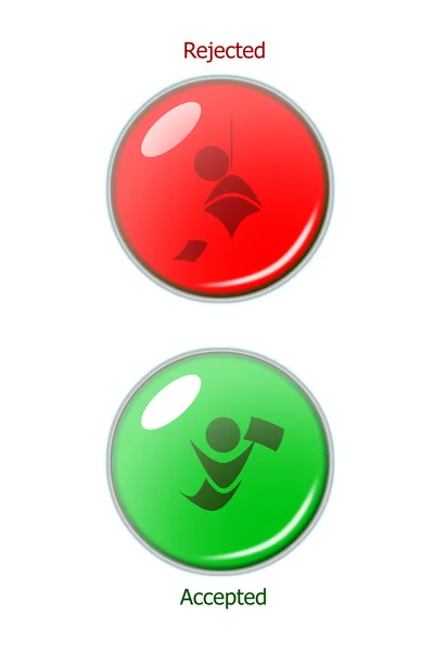 Dois botão de status — Fotografia de Stock