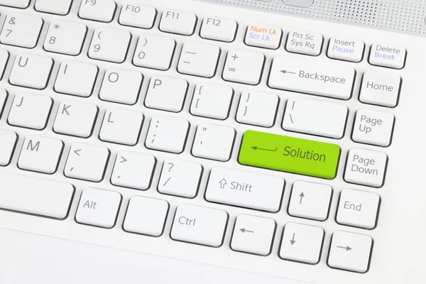 Kaypad solução verde de notebook branco . — Fotografia de Stock