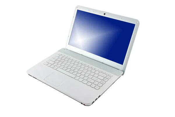 Computer notebook blue screen — Stok fotoğraf