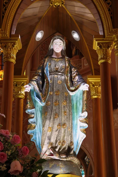 Mary statue near the shrine in church — Stock Photo, Image
