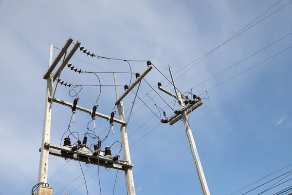Connection of electric pole junction. — Stock Photo, Image