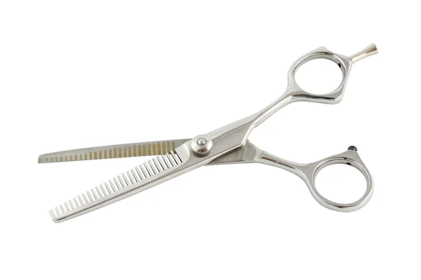 Nůžky kadeřnice na bílém pozadí. — Stock fotografie