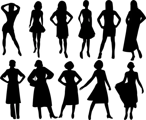 Silhouettes femmes — Image vectorielle