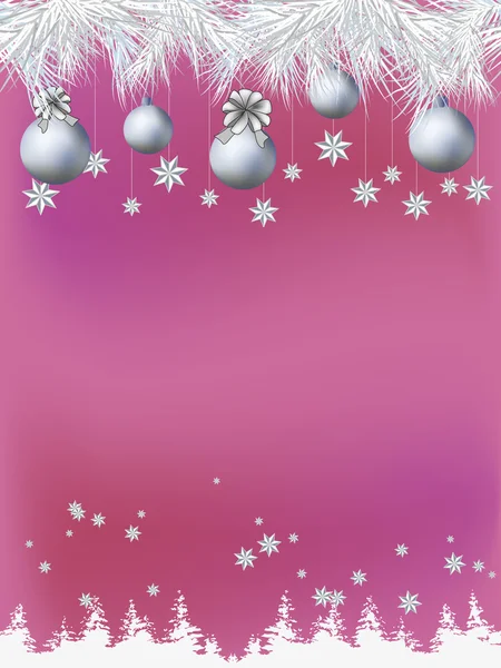 Tarjeta de Navidad blanco-rosa — Archivo Imágenes Vectoriales