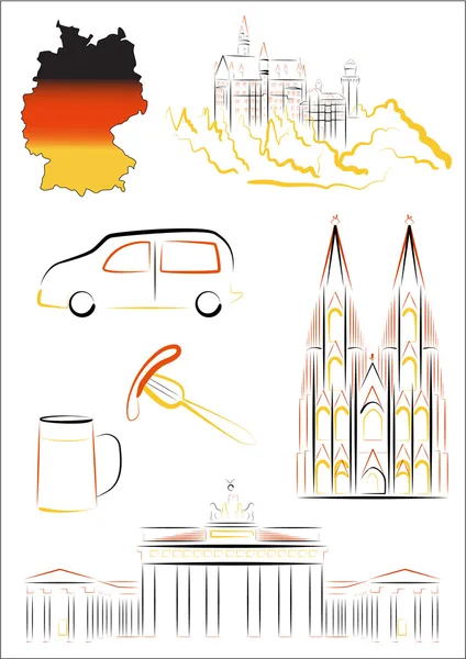Allemagne sites et symboles — Image vectorielle
