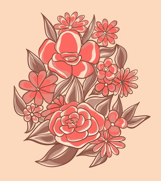 Piuttosto fiori rosa — Vettoriale Stock