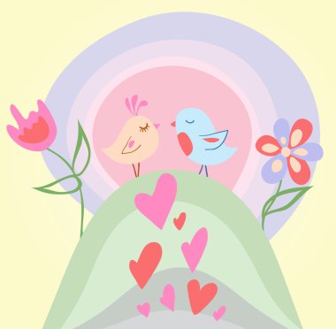 Tiny love bird clipart