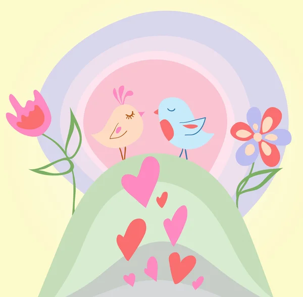 Petit oiseau d'amour — Image vectorielle
