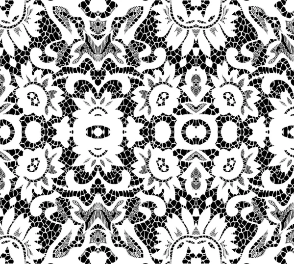 Gyönyörű fehér csipke fekete háttér Jogdíjmentes Stock Illusztrációk