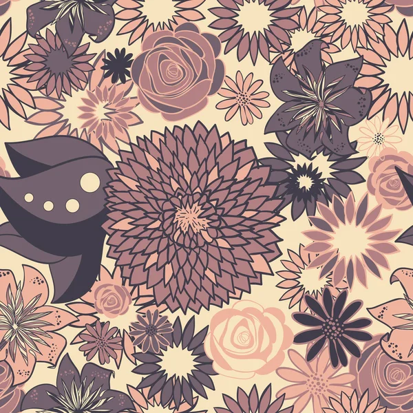 Motif floral sans couture dans des couleurs pastel — Image vectorielle