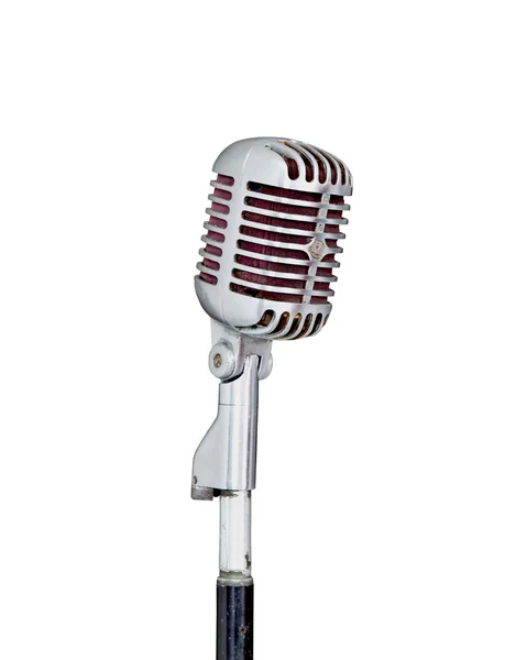 Ретро мікрофон ізольований на білому тлі — стокове фото