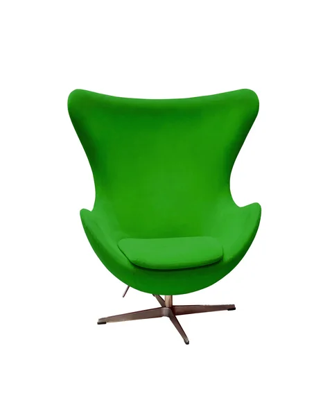 Cadeira elegante verde macio isolado — Fotografia de Stock