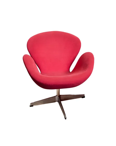 孤立した柔らかい赤のスタイリッシュな椅子 — ストック写真