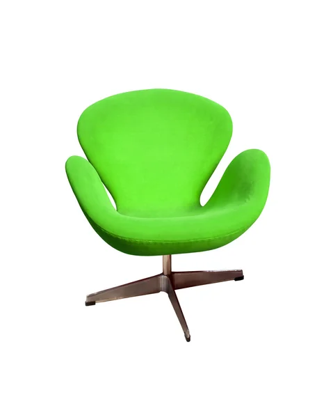 隔離された柔らかい緑スタイリッシュな椅子 — ストック写真