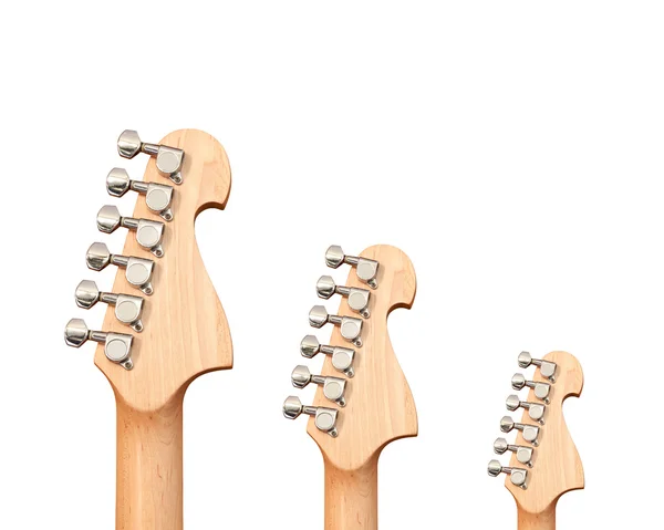 Headstock of the electric guitar on white background — Stock Photo, Image