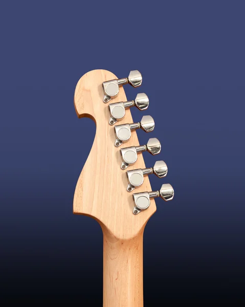 Headstock of the electric guitar on white background — Stock Photo, Image